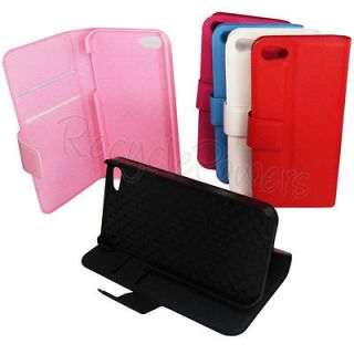 PU Leather Side Flip Wallet card Case Cover For Apple iphone 5G Five 