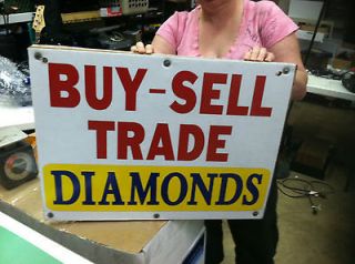   TRADE Diamonds Sign Pawn Shop Jewelry Store Jeweler Second Hand Flea