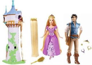   Tower Castle with DOlls Disney Tangled Rapunzel Doll,Flynn The Rider