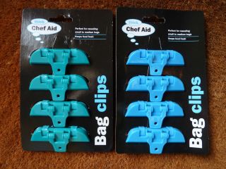CHEF AID BAG CLIPS X 4 PLASTIC FOOD BAG CLIPS