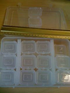   clear plastic storage bead parts box container fishing tackle BOXES