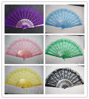 Chinese Japanese folding Lace Hand Fan U.S. Seller 7 colors to choose