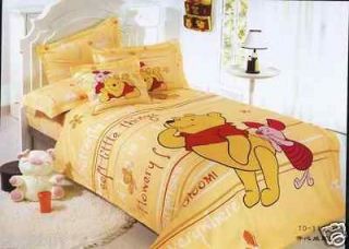 Winnie the Pooh twin or queen bed Sheet fitted sheet pillowcase Set 3 