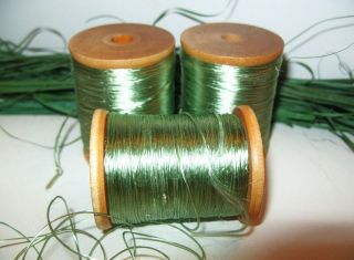   Wooden Spools Celadon Green Silk Thread Floss Embroidery Sewing