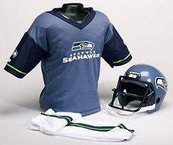 Seattle Seahawks NFL Football Helmet & Uniform Set