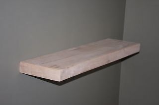 New Solid Wood Unfinished Floating Shelf. 30x 7 1/2 x 2 1/2 .