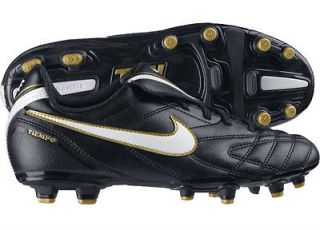 Nike TIEMPO NATURAL III FG 2011 Soccer SHOES KIDS   YOUTH BLK/WHT/GLD 