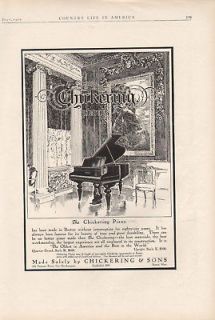 FP 1909 CHICKERING GRAND PIANO MUSIC INSTRUMENT CLASSIC AD