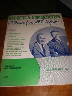 RODGERS & HAMMERSTEIN & HART   ORGAN SHEET MUSIC ~ LOT 2 VINTAGE SC 