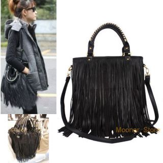 fashion punk tassel fringe women handbag shoulder bag from hong