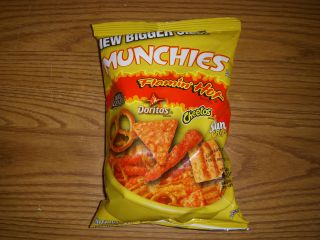 Munchies Flamin Hot Mix 3 1/4 oz Doritos Sun Chips Pretzels Cheetos