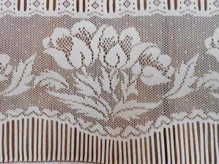   floral net motif french window treatment panel Lace curtain drape