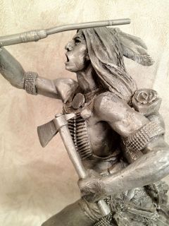 Cheyenne Brave Pewter Figure by Jim Ponter Franklin Mint