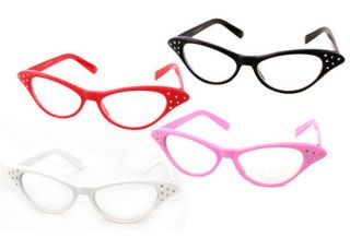 Vintage Style Cat Eye Retro Fashion Glasses Rhinestones 1009CL
