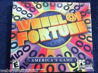   wheel of fortune pc cd rom rated e win 2000 xp vista spin the wheel