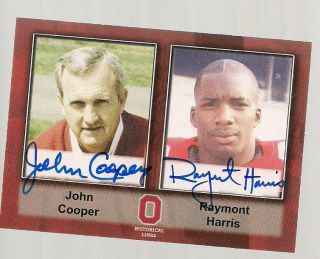 JOHN COOPER and RAYMONT HARRIS TK LEGACY hl33 autograph Ohio State 74 
