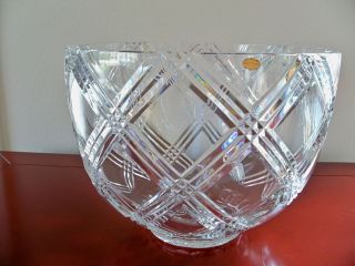 NEW CRYSTAL PUNCH BOWL HEAVY WITH DEEP RIDGES FABULOUS RING STUNNING 