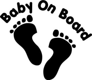 BABY ON BOARD FOOTPRINT CAR DECAL STICKER