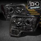 SMOKED 09 12 FORD F150 XLT PICKUP DUAL LED HALO PROJECTOR LED 