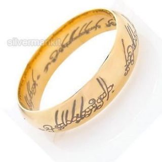 One Ring to Rule Them All Gold Lord of The Ring Stainless Steel Ring 