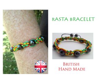 Rasta Bracelet Jamaican Marley Friendship Bracelet Shamballa Hematite 
