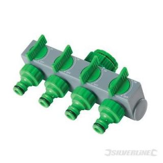 Garden Hose 4 Way Tap Adapter/Connector 1/4 inch 1/2 inch   Pipe 