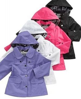 NEW LONDON FOG GIRLS Fleece Lined Rain Snow Jacket Coat with Hood 