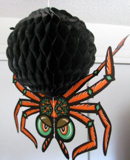 Vintage Beistle Die Cut Halloween Decoration * Hanging Black Honeycomb 