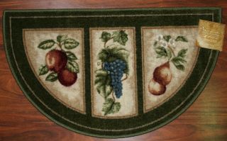   Wedge Kitchen Rug Mat Green Washable Mats Rugs Fruit Grapes Pears