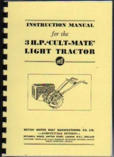 BMB Cult Mate Light Garden Tractor Instruction Book