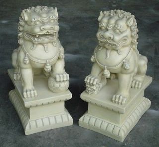   Asian Foo Dogs Fu Dog Stone Resin Garden Statues Indoor Outdoor Lions