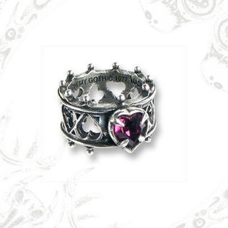 ALCHEMY    Elizabethan   Purple Crystal   Pewter Ring    GOTHIC 