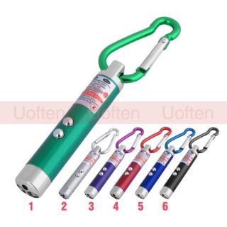 Portable Mini 2 LED Laser Pen Pointer Flash Light Torch Emergency 