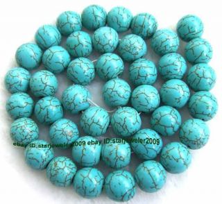   10,12,14,16,18,20mm Blue Howlite Turquoise Round Gemstone Beads 15