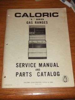VINTAGE 1970s Caloric E Series Gas Ranges Service Manual & Parts 