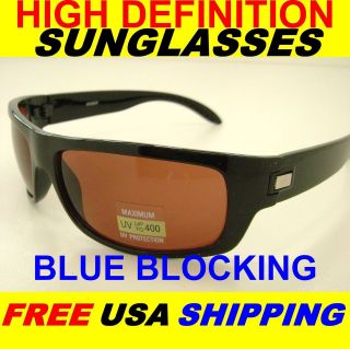 BLUE BLOCKER DRIVING VISION LENSES SUN GLASSES HD HIGH DEFINITION 