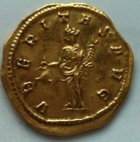 Authentic Ancient Roman Coin GOLD AUREUS of TRAJAN DECIUS VBERITAS 