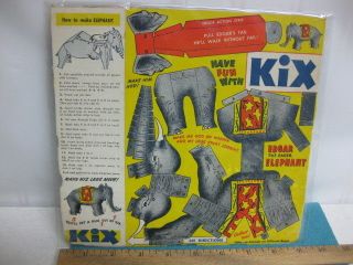 VINTAGE 1940s, KIX CEREAL FRISKY ANIMAL TOYS, EDGAR THE ELEPHANT TOY 