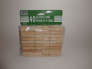 40 NEW LARGE WOODEN CLOTHESPINS WOODEN CLOTHES PINS