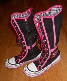 girls pink knee high sneakers