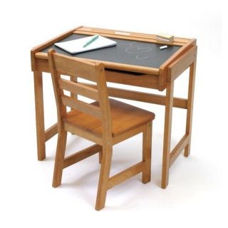   Chalkboard Wood Art Desk + Chair Chalk Board Desktop Table w/ Drawer