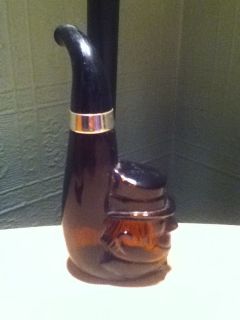 Vintage Avon Brown Glass Pipe Perfume Bottle