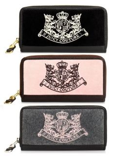 NWT Juicy Couture Scottie Embroidery Zip Clutch Wallet