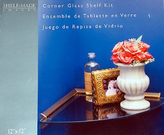 CORNER GLASS SHELF KIT by Knape & Vogt   Brass Finish   12 by 12 