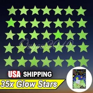 35X Glow in The Dark Stars Decal Art Wall Stickers Kids Room Decor 