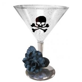   Party Sparkle Pirate Skull & Crossbone Plastic Cocktail Glass 430009