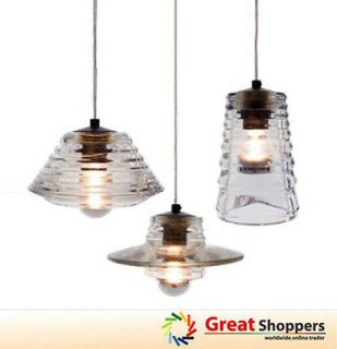   Tom Dixon Pressed Glass Ceiling Light Pendant Lamp Fixture x 3 Lights