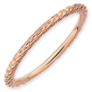   Silver 18K Rose Gold Plated 1.50 mm Stackable Criss cross Ring, QSK188