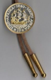   Penny Sailing Ship Bolo Ties 2 Toned Gold on Silver Coin Jewelry