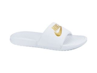   Nike Benassi JDI Sandals/Slides Size 8,9 White/Gold New with Tag